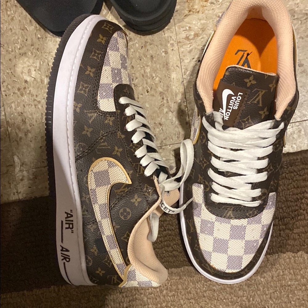 LV AF1 Monogram Brown Damier Azur size 10 /44 new